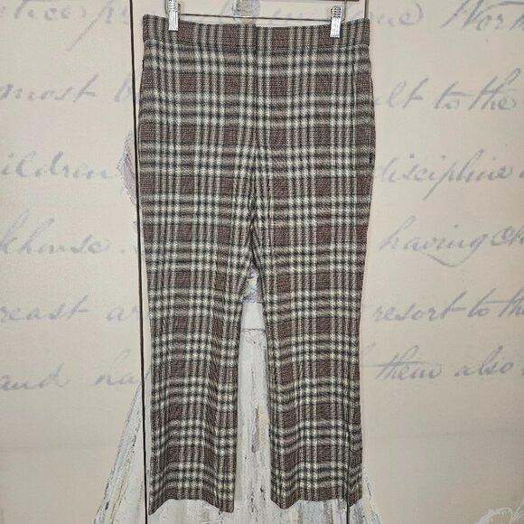 NWT Theory Kick Pants Optical Plaid Size 4 Virgin Wool Blend $345 - Picture 2 of 12